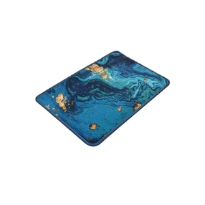 Koupelnová předložka Marbling modrá se zlatem 60×40 cm