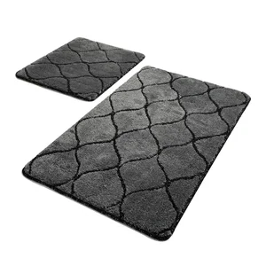 Koupelnová předložka NEKONEČNO, antracit – protiskluz, sada 2 ks (50×60 cm, 60×100 cm)