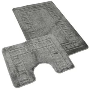 Koupelnová předložka set šedá 2ks 60x100 a 60x50 cm