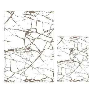 Koupelnové předložky Cracks, Mila Home, sada 2 ks, bílo-hnědé, 60 × 100 cm