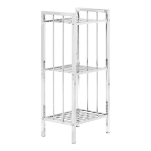 Koupelnový kovový regál stříbrný 33x73 cm