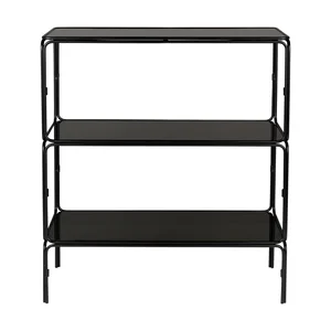 Kovová knihovna Liah 80x89x35 cm Černá