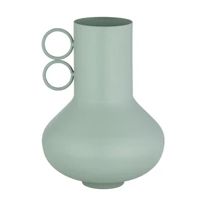 Kovová váza šalvějově zelená, 20 cm
