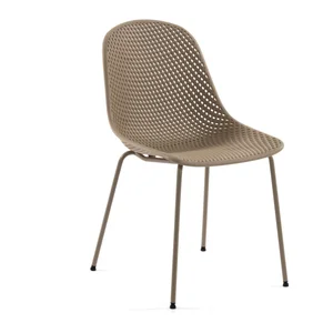 Kovová zahradní židle Quinby světle hnědá