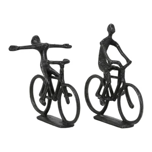 Kovové sošky Cykliste v sadě 2 kusy
