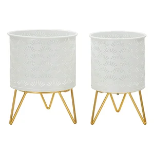 Kovové stojany na květiny Carly Mauro Ferretti – sada 2 ks, průměr 16 cm, výška 20 cm