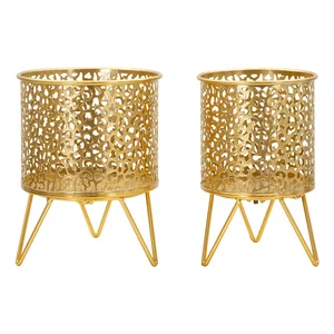 Kovové stojany na květiny – sada 2 ks, Ø16 cm, výška 20 cm, Piny – Mauro Ferretti