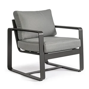 Kovové zahradní křeslo Merrigan, šedé