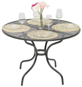 Kovový kulatý stůl 90 cm bez slunečníkového otvoru
