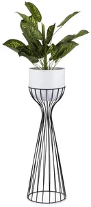 Kovový květináč LOFT 68x20 cm Černá a Bílá