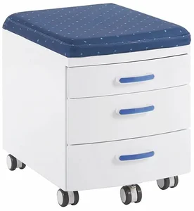 Kovový mobilní úložný box s čalouněným sedákem Amadeus