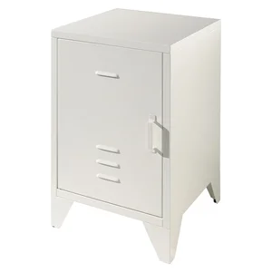 Kovový noční stolek Bronxx v bílé barvě