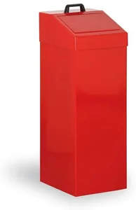 Kovový odpadkový koš na tříděný odpad 100 l červený
