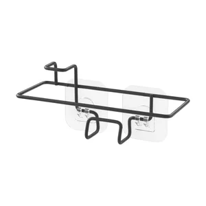 Kovový organizér ke dřezu, matně černý, bez vrtání – Metaltex Lava