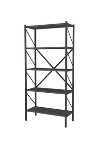 Kovový regál PEMTA 158 cm – černá/antracit