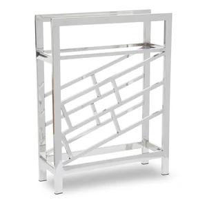 Kovový stojan na víno 12 lahví stříbrný