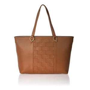 Kožená kabelka Federica Bassi Cognac