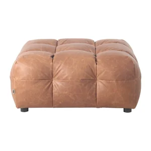 Kožená podnožka Hackman v odstínu koňakově hnědá