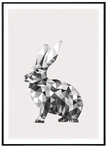 Králík Geometrický Obraz 30x40 cm