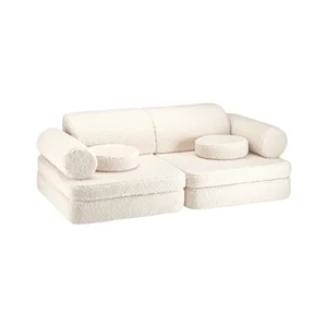Krémová dětská pohovka bouclé 132 cm Settee Wigiwama