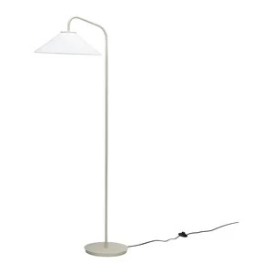 Krémová stojací lampa s skleněným stínidlem