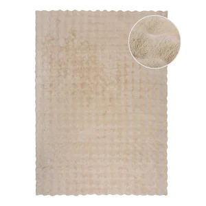 Krémová syntetická kožešina 80x150 cm Waffle Faux Fur