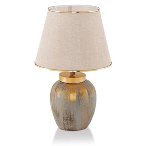 Krémovo-zlatá stolní lampa 47 cm