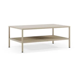 Krémový kovový konferenční stolek Fayna 60 × 100 cm