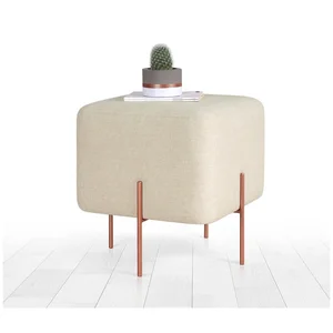 Krémový taburet Copper Artie