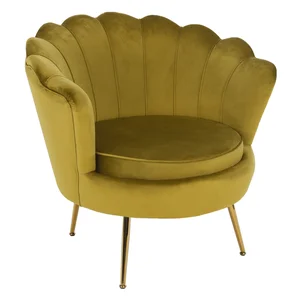 Křeslo Art-deco s velvet potahem a zlatými nohami