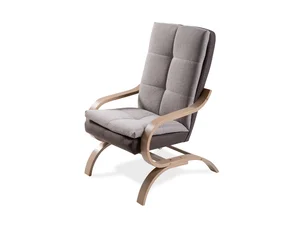 Křeslo Bukhan, béžová a hnědá látka