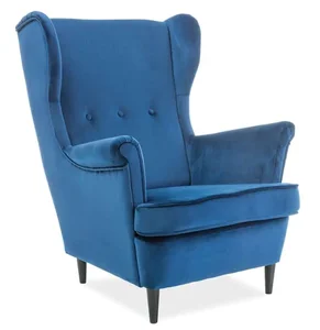 Křeslo LORD VELVET granátově modrá / wenge