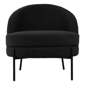 Křeslo Noble z bouclé, černé – Leitmotiv