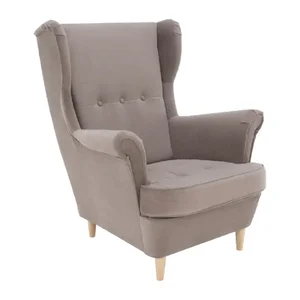 Křeslo ušák RUFINO 3 NEW béžovošedé