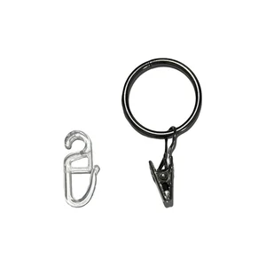 Kroužky na záclony s háčkem, sada 10 kusů