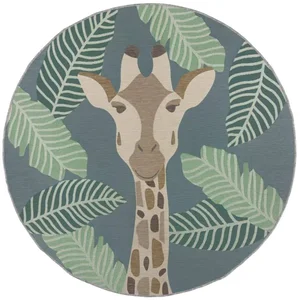Kruhový koberec Dauntless Eric Giraffe Blue Ø160 cm