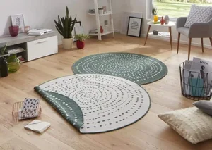 Kruhový koberec Hanse Home Twin-Wendeteppiche 103111 – zelený, Ø140 cm