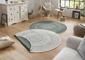 Kruhový koberec Hanse Home Twin, zelená, Ø140 cm