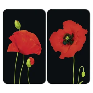 Kryty na sporák 2 ks z tvrzeného skla 52×30 cm Poppy Maximex