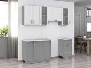 Kuchyně VALSON 140/200 cm – bílá a šedá