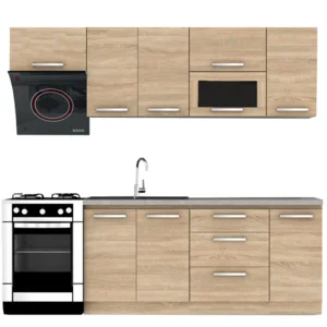 Kuchyňská linka NOVA PLUS 2,4 m, dub sonoma