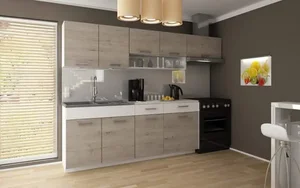 Kuchyňská linka Tatius 180/240 dub sonoma, bílý pás