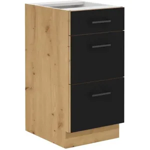Kuchyňská skříňka Molly 40 D3S BB černá/dub artisan