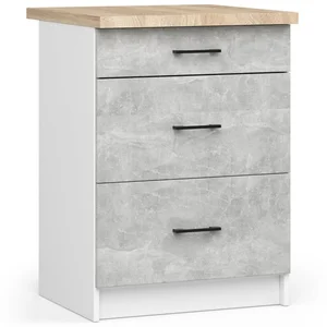 Kuchyňská skříňka OLIVIA S60 3SZ – bílá/beton