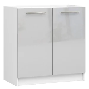 Kuchyňská skříňka OLIVIA S80 2D – bílá/šedý lesk