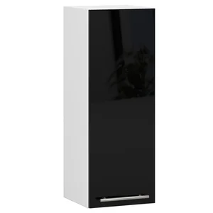 Kuchyňská skříňka Olivia W30 H720 – bílá/černý lesk