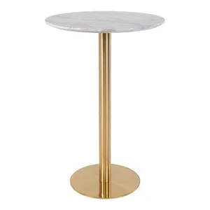 Kulatý barový stůl Bolzano s mramorovou deskou 70 cm