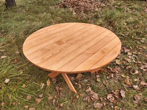 Kulatý borovicový zahradní stůl 120 cm