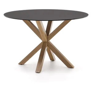 Kulatý jídelní stůl s skleněnou deskou 120 cm Argo