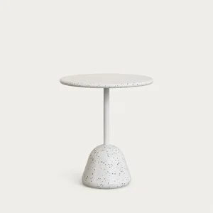 Kulatý jídelní stůl Saura, bílé terrazzo, Ø70 cm – Kave Home